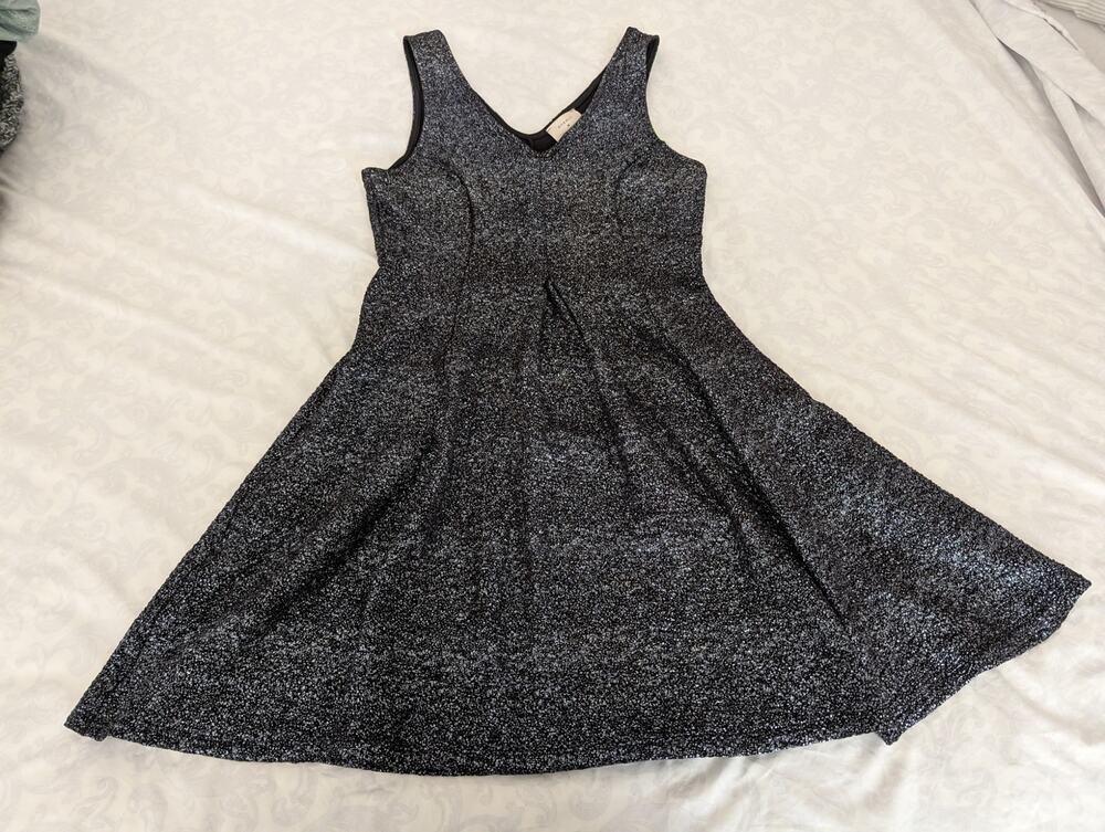 everly metallic shimmer dress